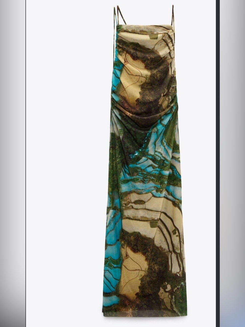 Zara Multi-Color Abstract Print dress - Blue & Green